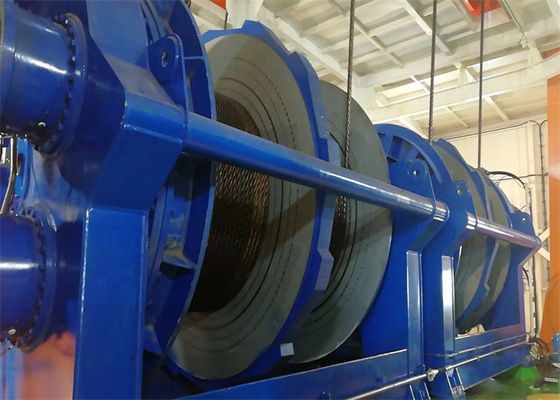 Large Rope Capacity Electric Marine Winch Multilayer Winding With Lebus Groove