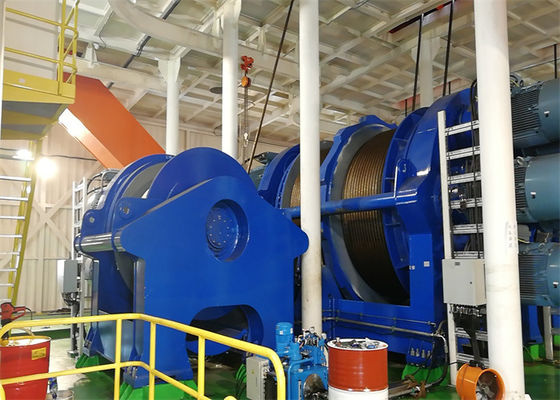 1000m Rope Capacity  Large Power Electric Marine Winch With Lebus Drum For Offshore