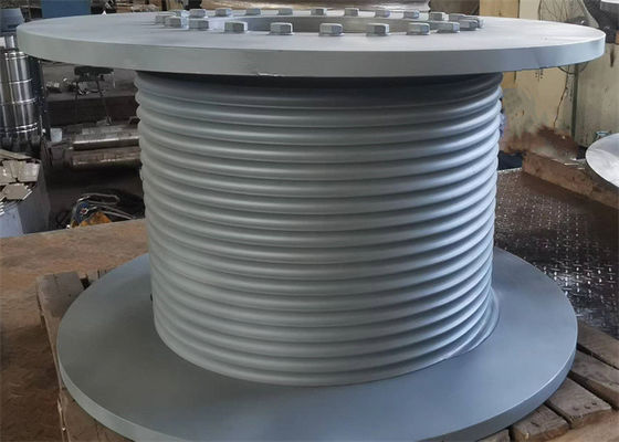 Tower Crane Winch Drum With Lebus Grooved For Spooling Wire Rope