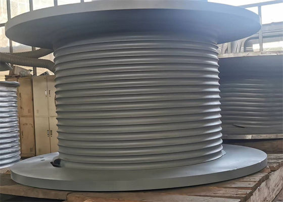 Heavy Duty 35t Capacity Crane Winch Drum With Lebus Rope Grooves