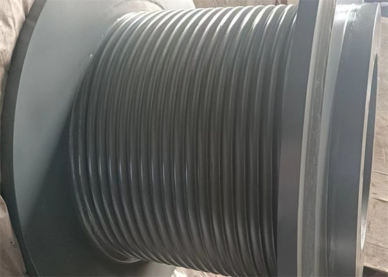 Heavy Duty 35t Capacity Crane Winch Drum With Lebus Rope Grooves