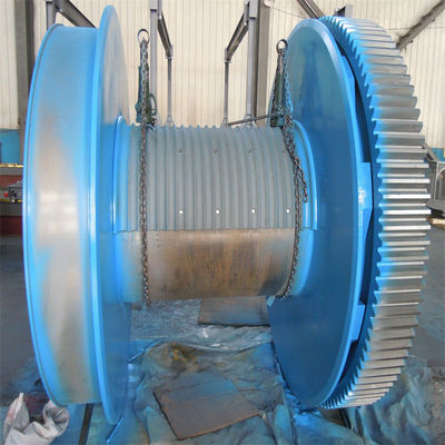 Alloy Steel Lebus Winch Drum High Performance Cylinder With Gear Ring