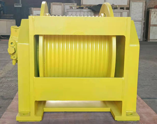 Single Drum 10 Ton Hydraulic Winch , 20000 Lb Hydraulic Winch For Shipyard Port Grooved