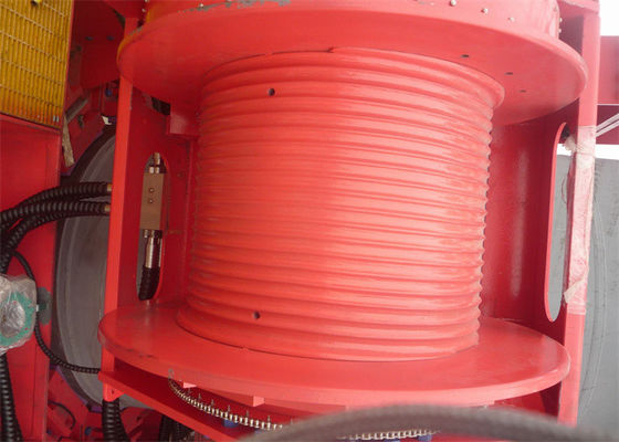 Hydraulic Power 15 Ton Winch With Spooling Device Slow Speed Red