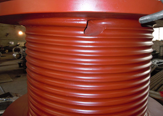 Customized Multilayer Cable Winch Drum , Steel Cable Drum Alloy Steel Red