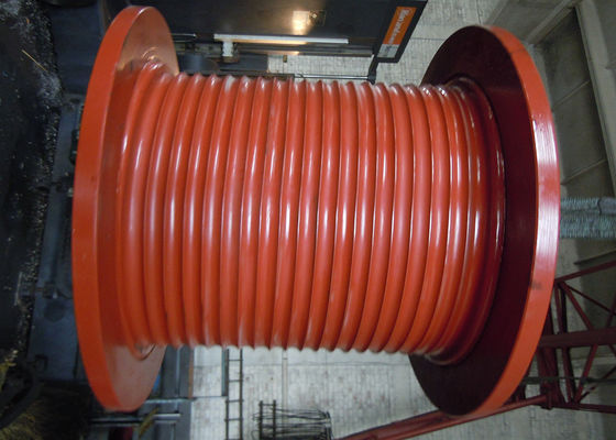 Customized Multilayer Cable Winch Drum , Steel Cable Drum Alloy Steel Red